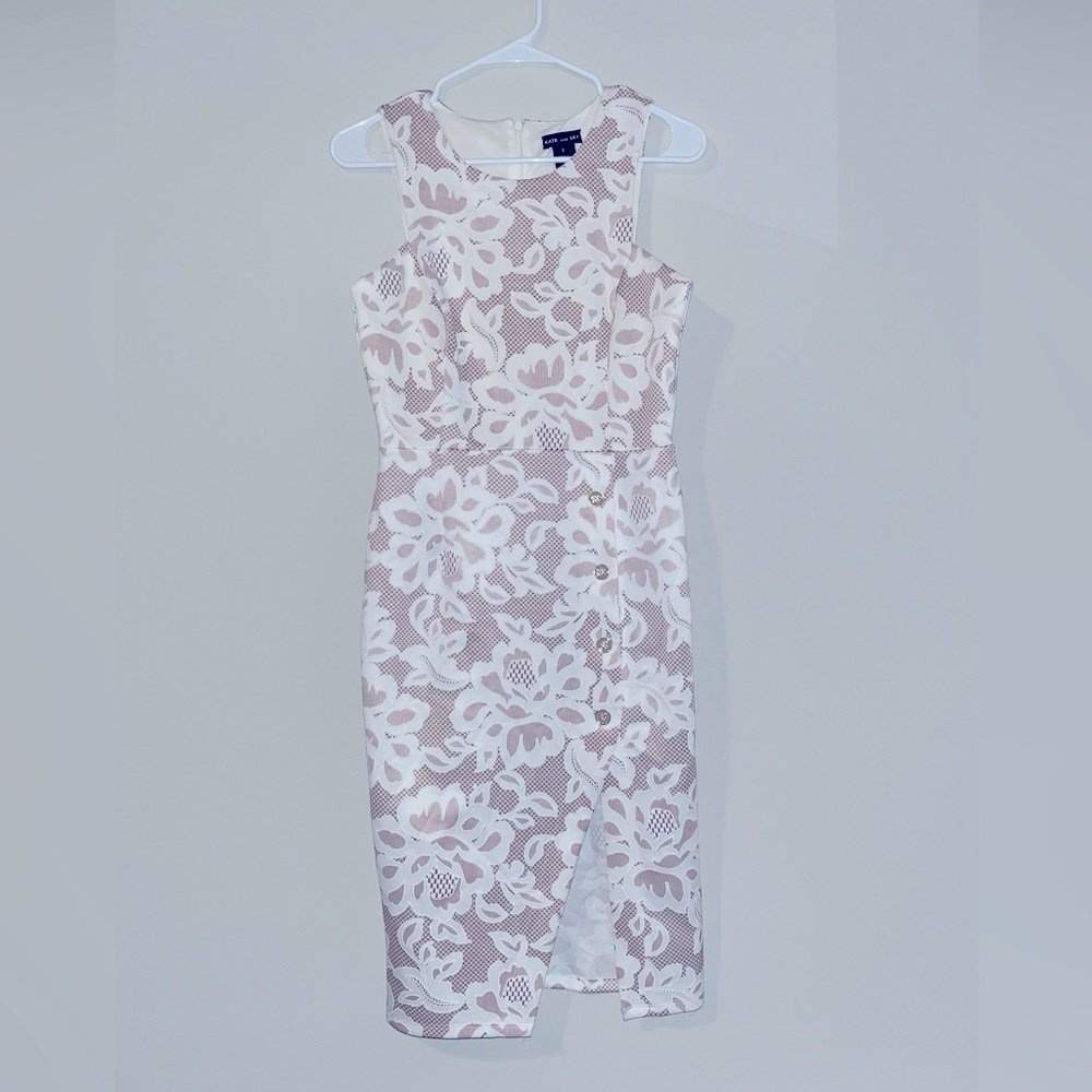 Kate and Lily Dress Size 8 Floral Print Pink and White Formal Cocktail Party